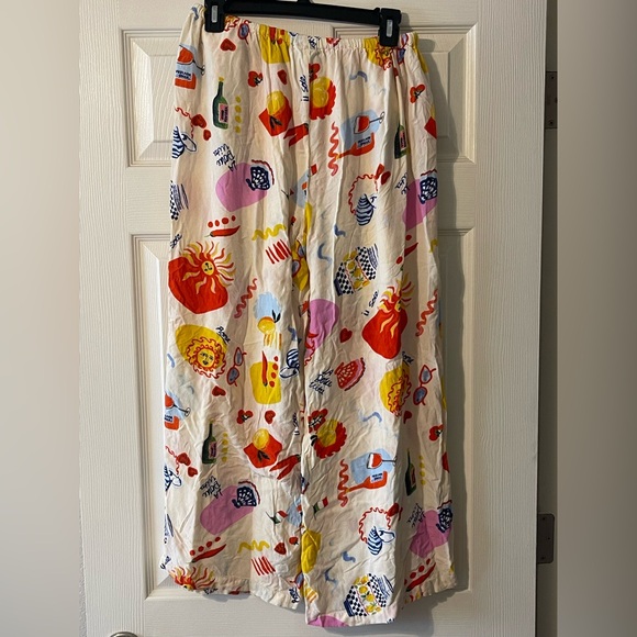 NWT True Destinations Pants Wide Leg Resort Wear Beach Tropical Cruise Women L - Picture 2 of 5